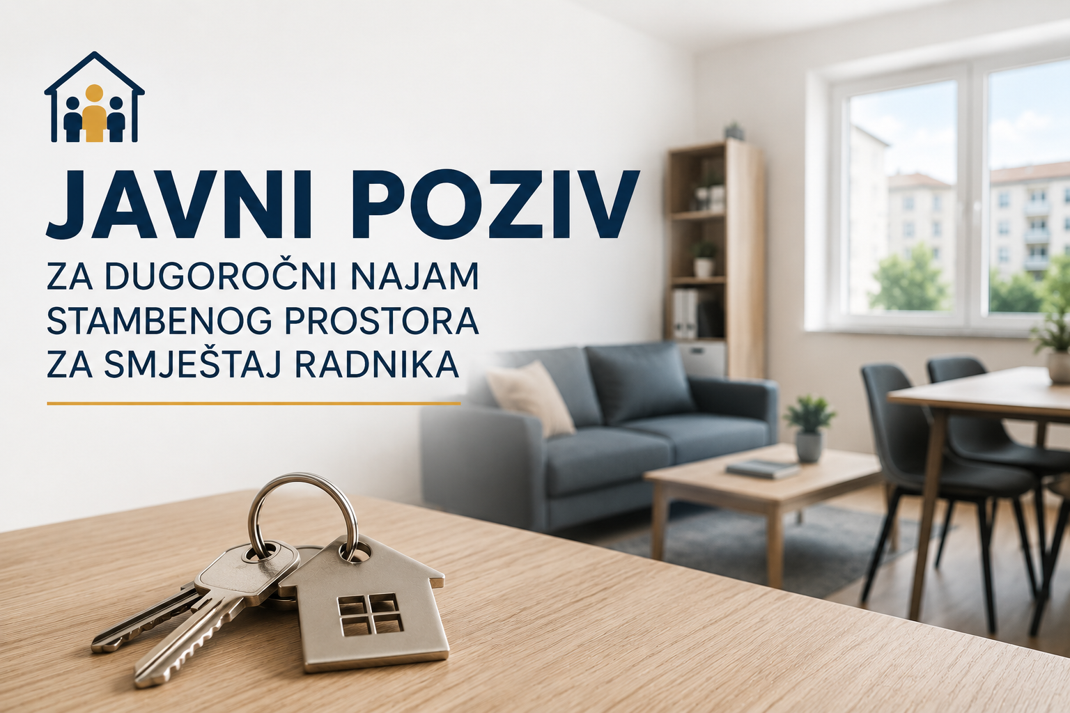 Javni poziv za dugoročni najam stambenog prostora za smještaj radnika