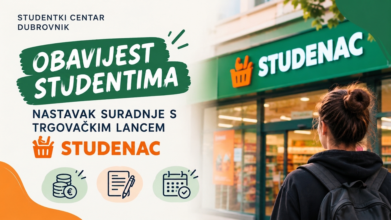 Obavijest studentima – nastavak suradnje s trgovačkim lancem Studenac